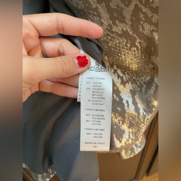 Vivienne Westwood Anglomania Metallic Silver Snakeskin Screen Print Jacket Sz40 - Picture 5 of 6